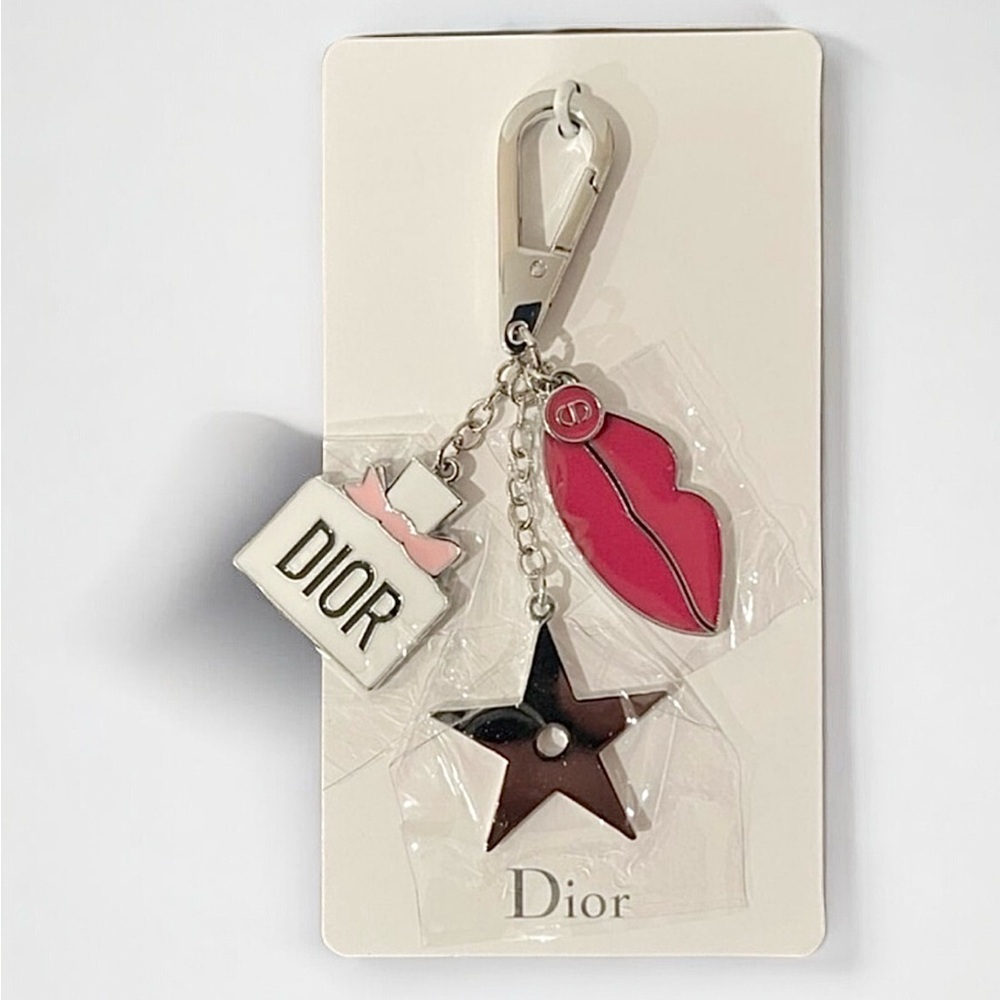 Dior Keychain Charm | Pink Lips, Star & Perfume Bottle | New on Card